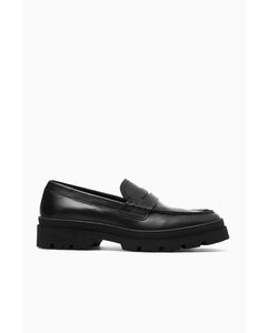 Chunky Loafers I Läder Svart