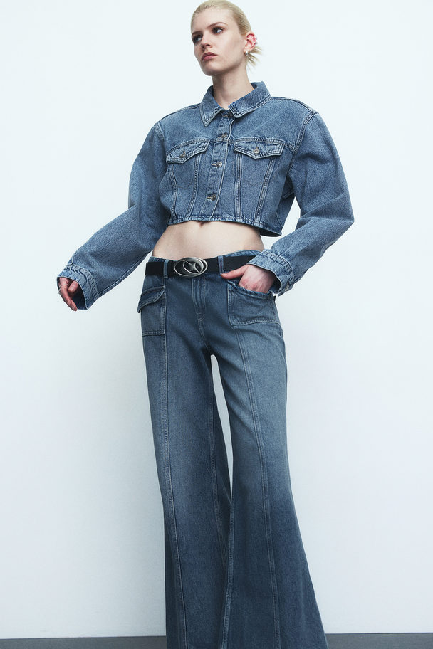 H&M Wide Regular Jeans Denimblauw