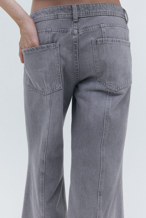H&M Wide Regular Jeans Grau