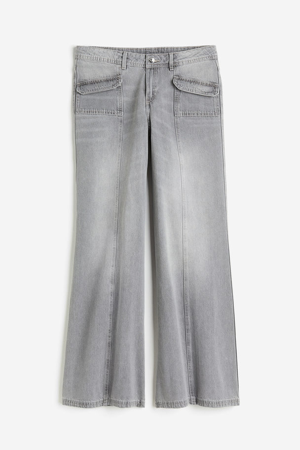 H&M Wide Regular Jeans Grijs