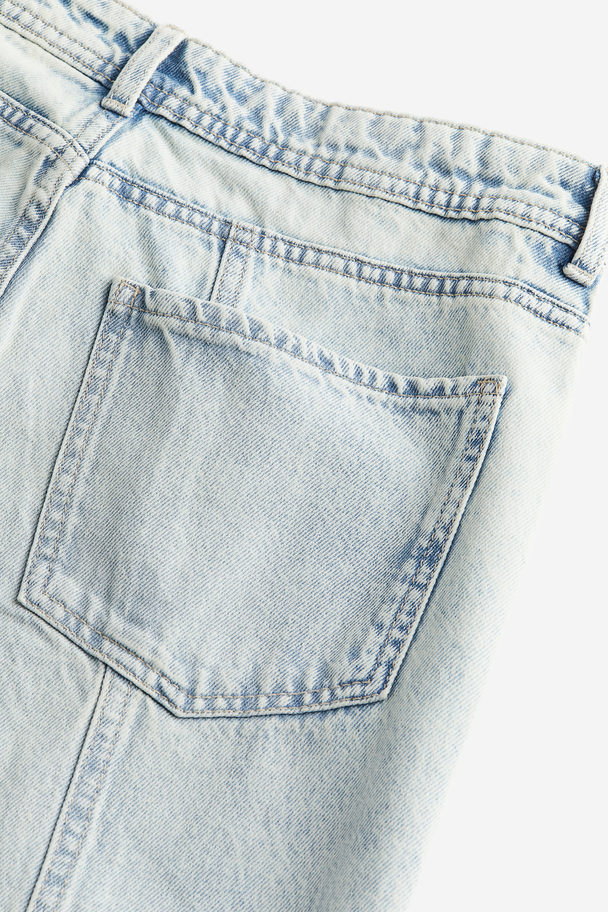 H&M Wide Regular Jeans Sart Denimblå