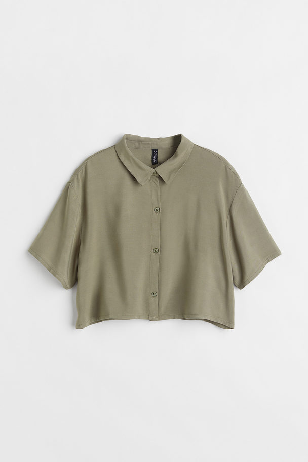 H&M Kort Skjorte Kakigrønn