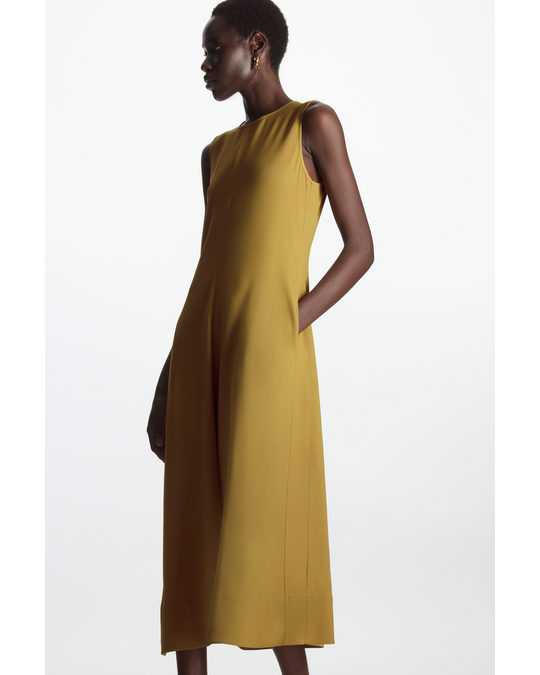 COS Sleeveless Midi Dress Dark Yellow