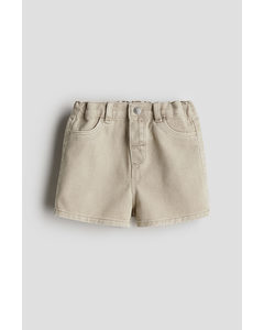 Jeansshorts Beige