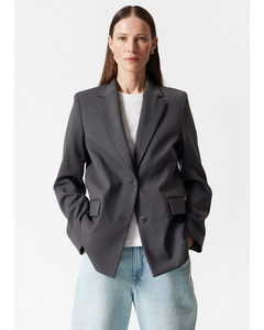 Einreihiger Blazer Gedecktes Grau