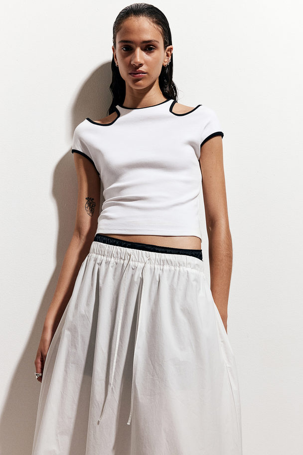 H&M Crop Top Met Cutouts Wit