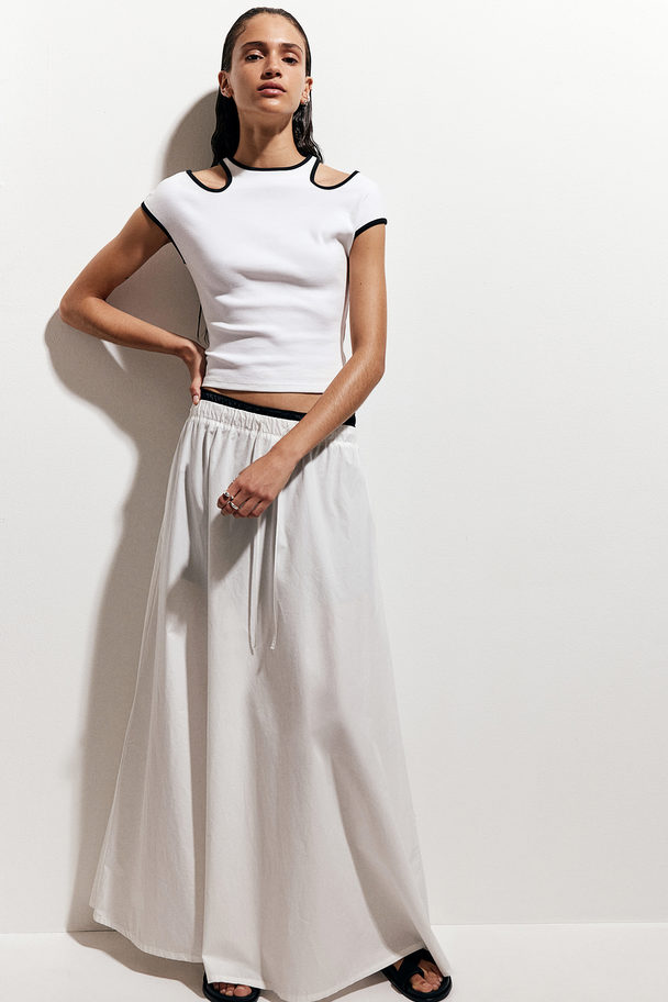 H&M Crop Top Met Cutouts Wit