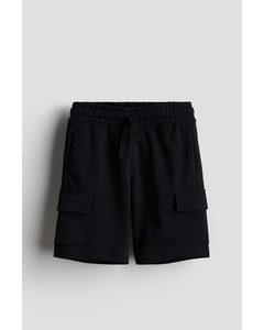 Cargoshorts aus Sweatstoff Schwarz