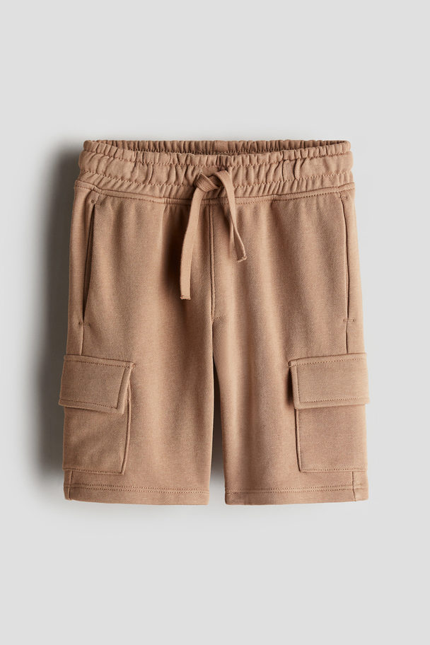 H&M Utilityshort Van Joggingstof Donkerbeige