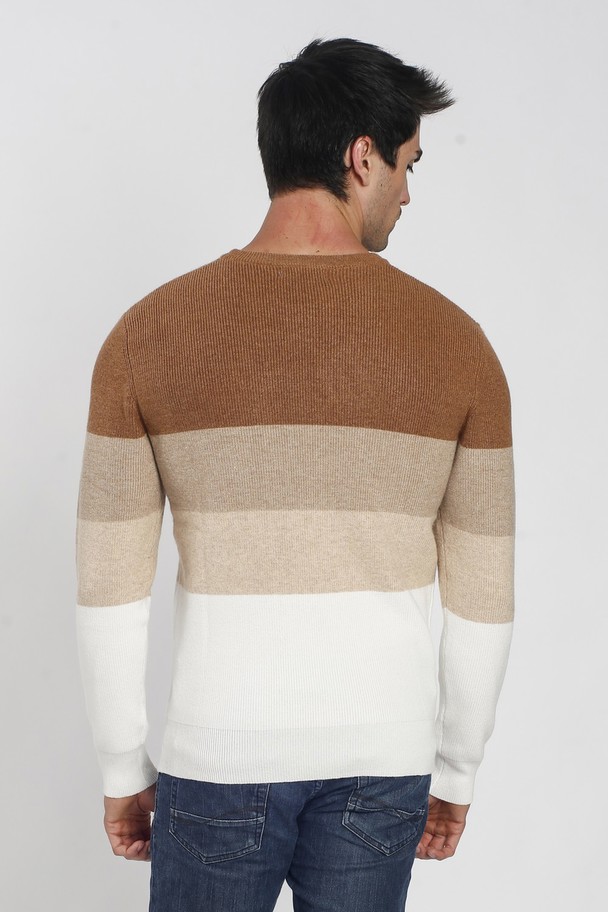 William de Faye Multicolor Round Neck Sweater Followed In Rib