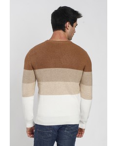 Multicolor Round Neck Sweater Followed In Rib