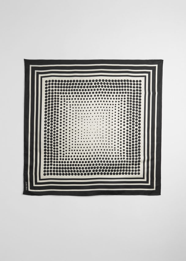 & Other Stories Dotted Square Scarf Black/white