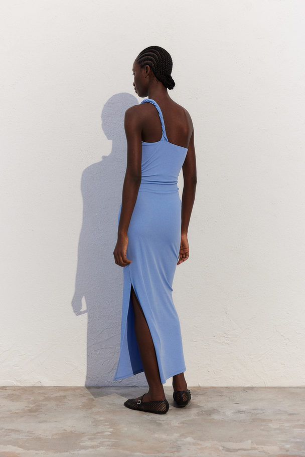 H&M One-Shoulder-Kleid aus Jersey Blau