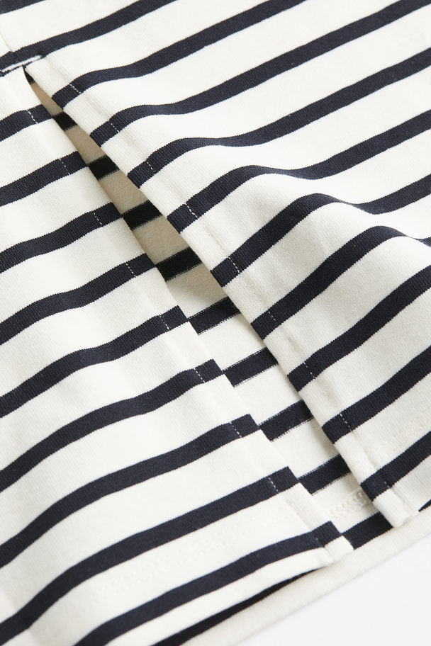 H&M Bandeau Dress Dark Blue/striped