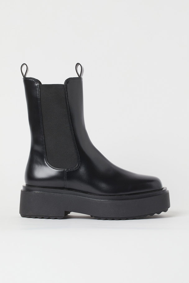 H&M Chunky Chelseaboots Zwart