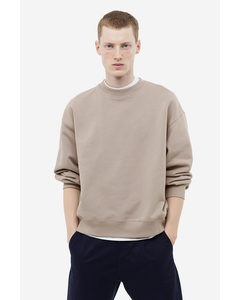 Katoenen Sweater - Oversized Fit Taupe