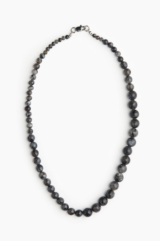 H&M Beaded Necklace Dark Grey