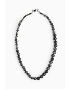 Beaded Necklace Dark Grey