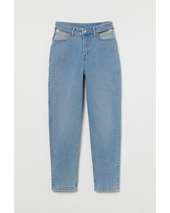 Cut Out Mom Jeans Denimblauw