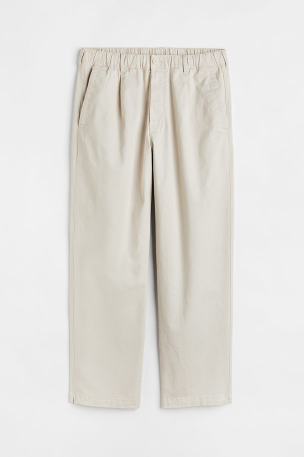 H&M Twill Broek - Relaxed Fit Gebroken Wit