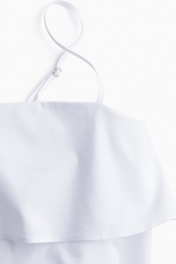 H&M Popelinekleid in A-Linie Weiß