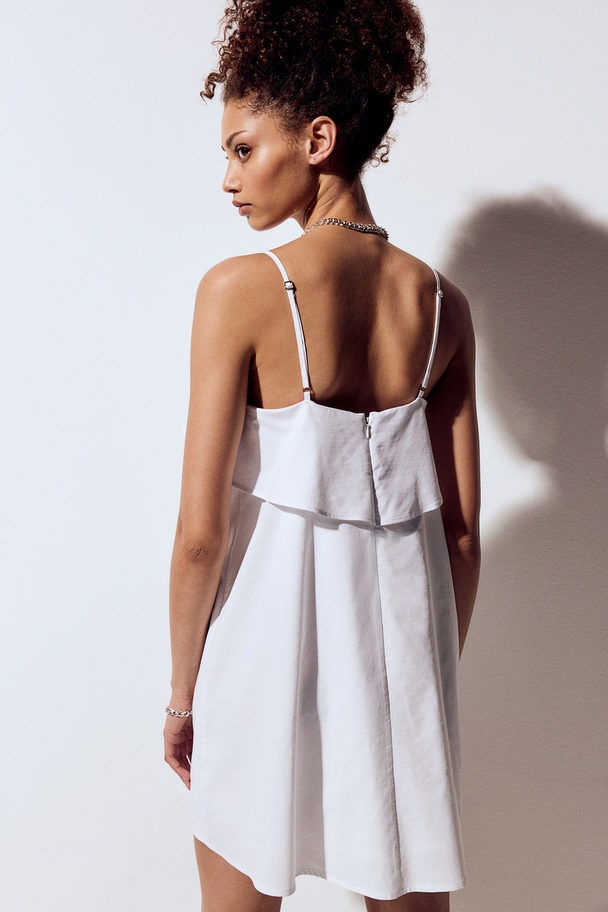 H&M A-line Poplin Dress White