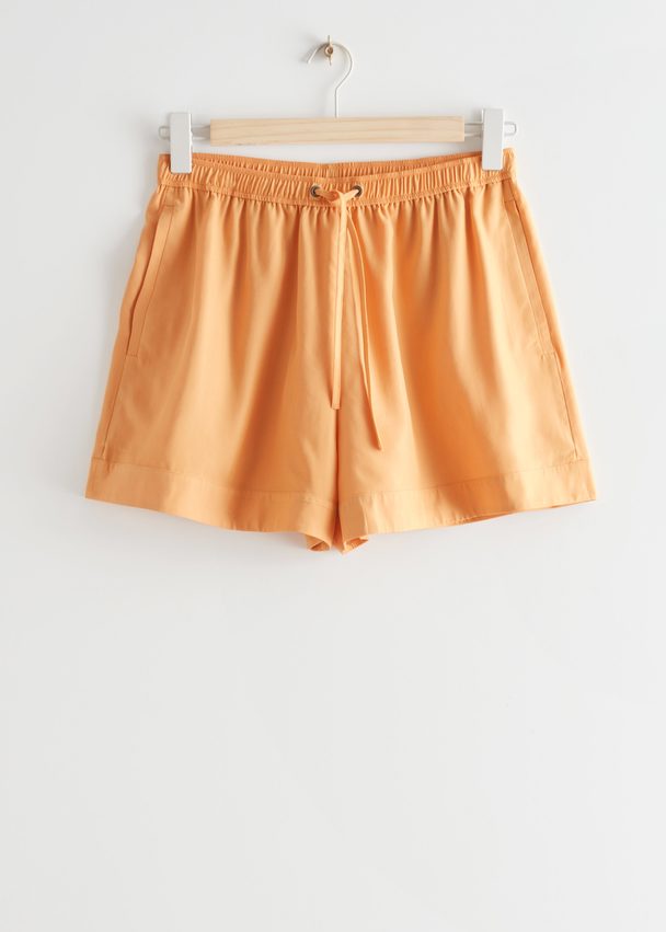& Other Stories Relaxed Drawstring Shorts Yellow
