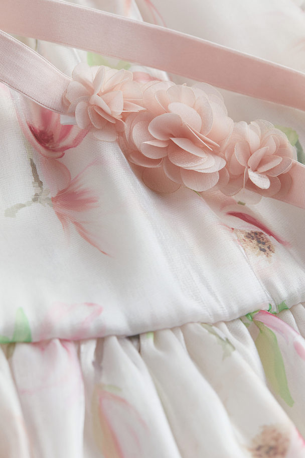 H&M 2-piece Dress And Headband Set Cream/floral