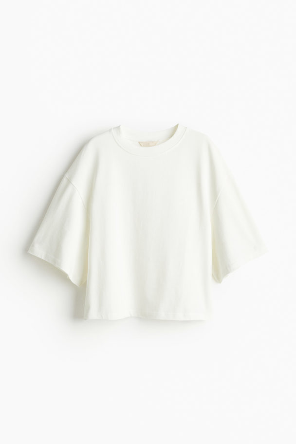 H&M Oversized Baumwoll-T-Shirt Weiß