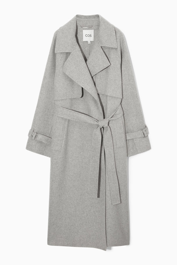 COS Double-faced Wool Trench Coat Light Grey