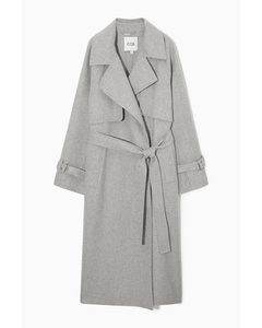 Double-faced Wool Trench Coat Light Grey
