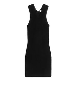 Knitted Cotton Dress Black