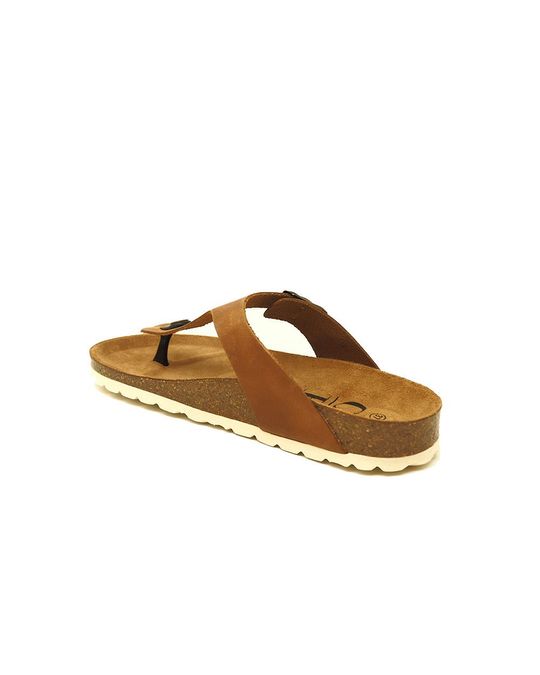 OE Shoes Ruffy Bio Sandal In Brown Leather