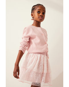 Sequined Tulle Skirt Dusty Pink