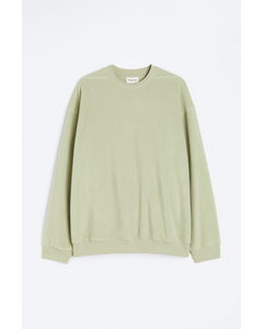Pocket-detail Fleece Sweatshirt Pistachio Green