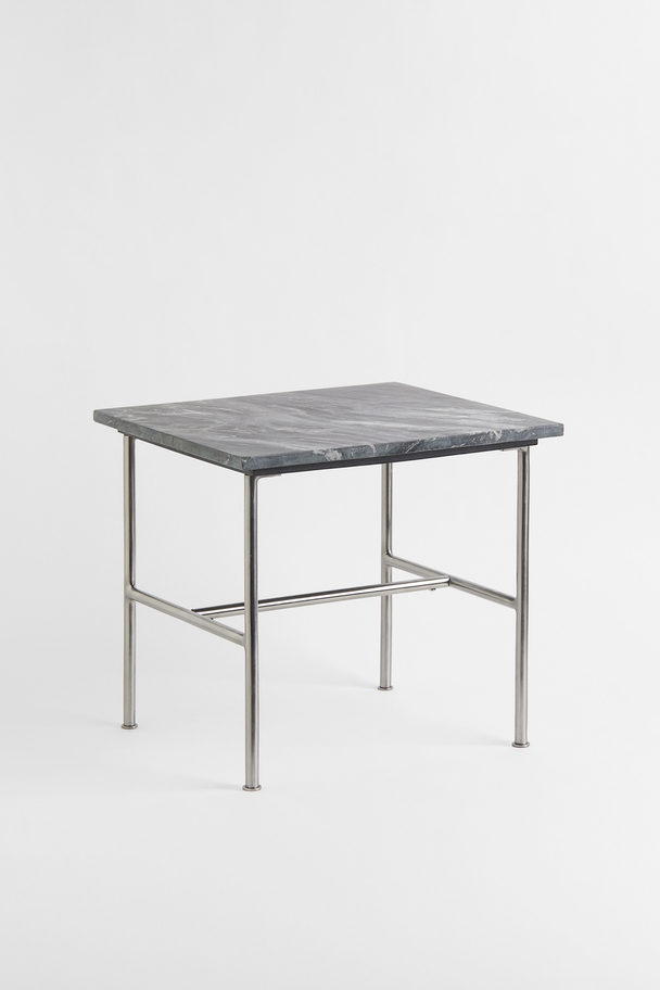 H&M HOME Marble-topped Side Table Black/marble-patterned