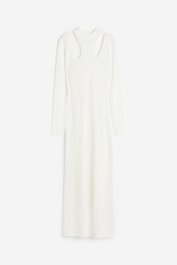 H&M Doppellagiges Bodycon-Kleid Weiß