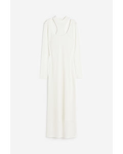 Doppellagiges Bodycon-Kleid Weiß