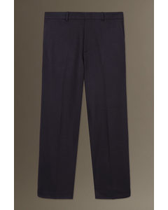 Wool-jersey Trousers - Straight Navy