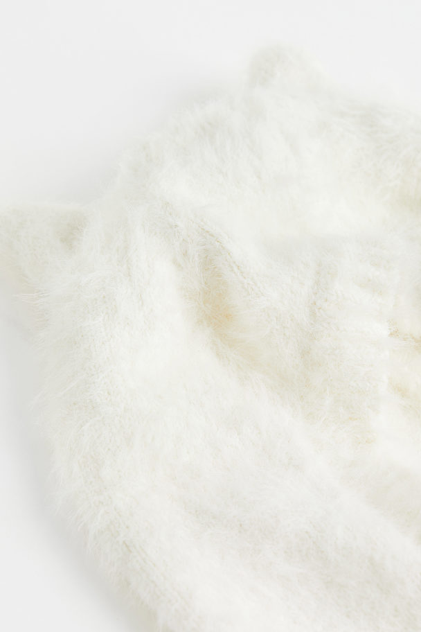 H&M Fluffy-knit Balaclava White