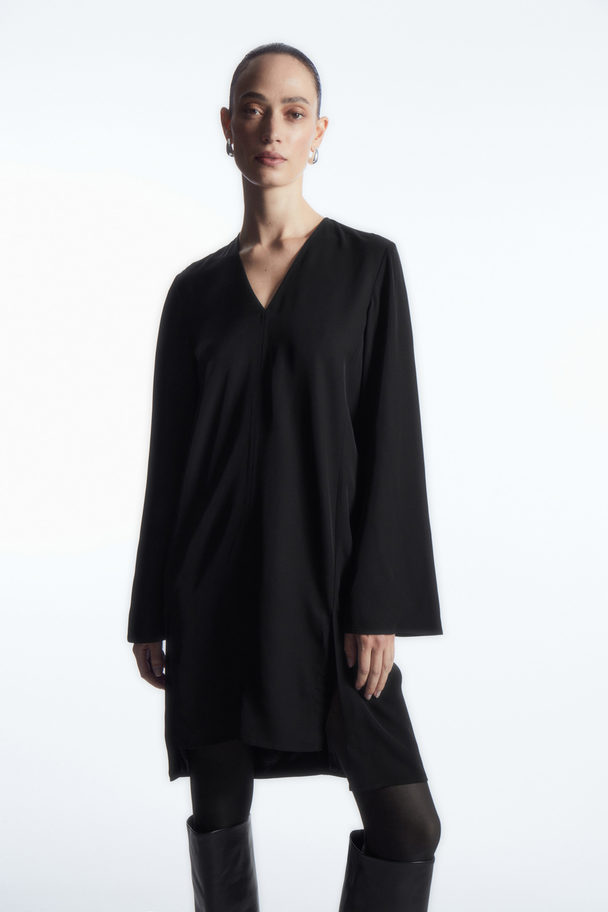COS Asymmetric Tunic Dress Black