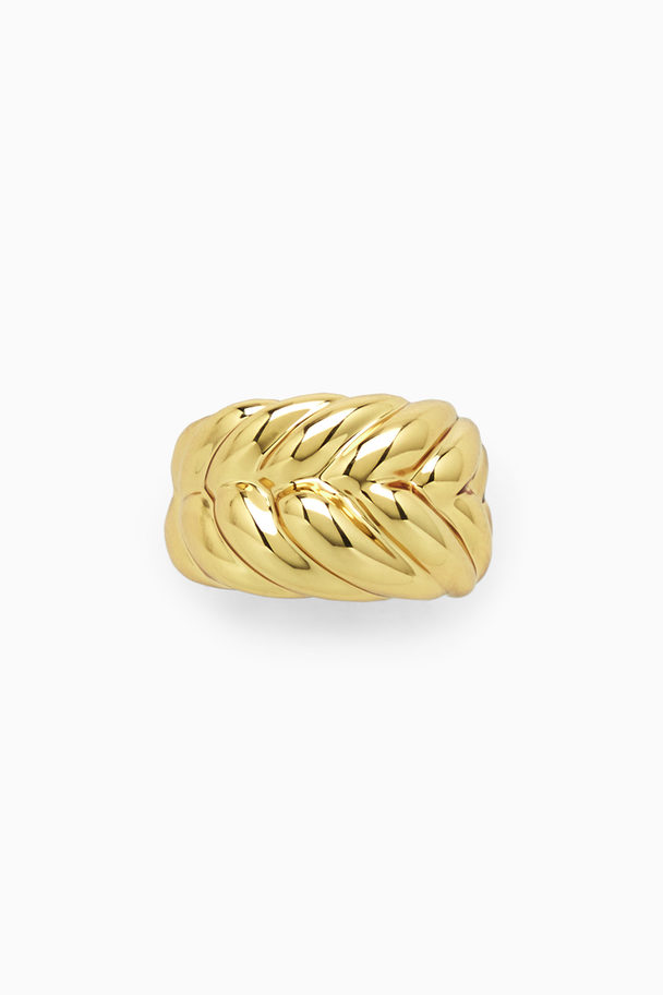 COS Chunky Plait Ring Gold