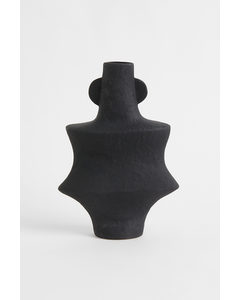 Large Stoneware Vase Black