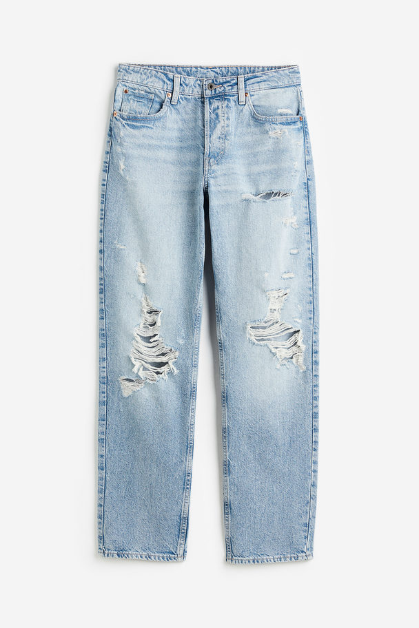 H&M 90s Boyfriend Fit High Jeans Ljus Denimblå