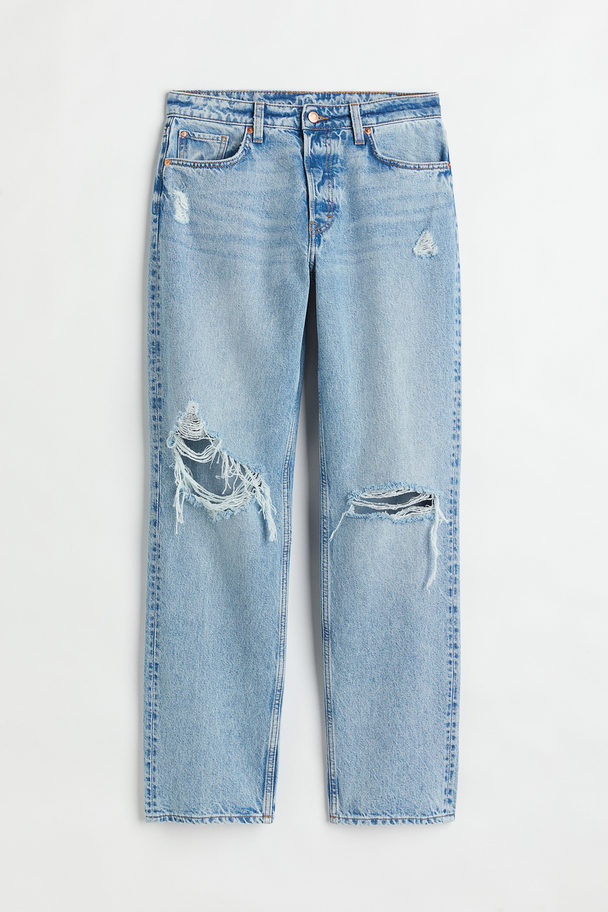 H&M 90's Boyfriend Fit High Jeans Licht Denimblauw