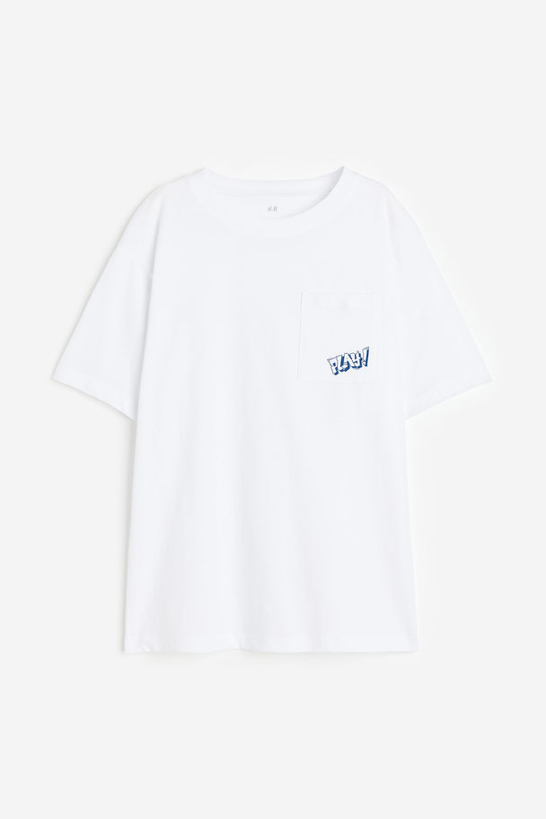 H&M Oversized T-Shirt Weiß/Play!