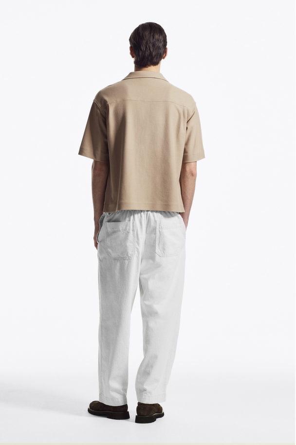 COS Textured Camp-collar Shirt Beige