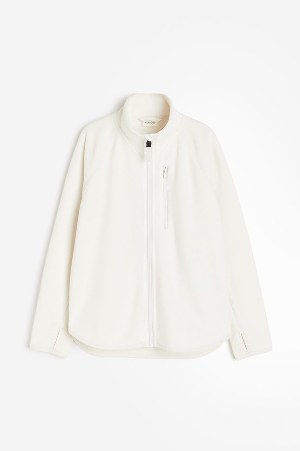H&M Træningsjakke I Fleece Hvid