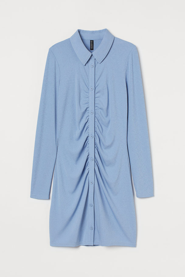 H&M Blusenkleid aus Jersey Hellblau