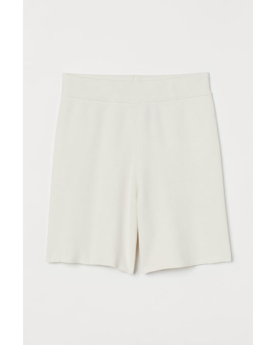 H&M Knitted Shorts White